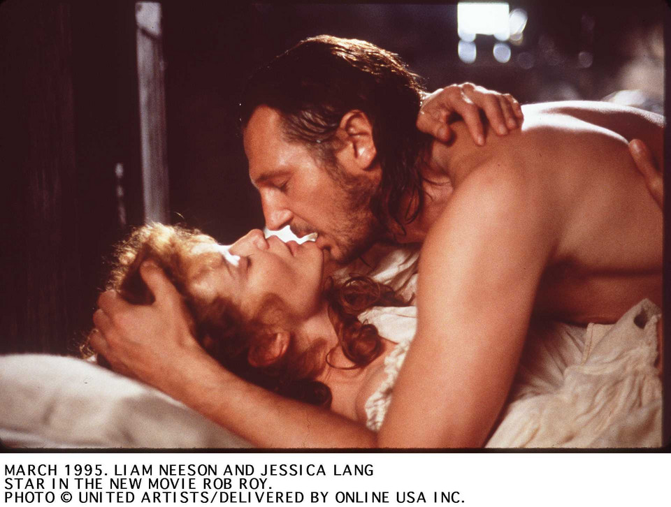 Jessica Lange z Liamem Neesonem w "Rob Roy'u"