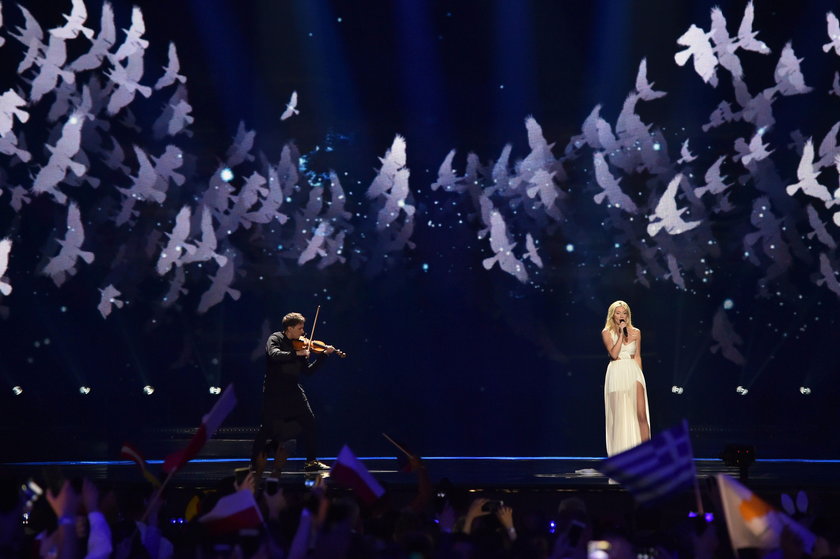 Poland's Kasia Mos performs the song "Flashlight" during the Euro-vision Song Contest 2017 Grand Fin