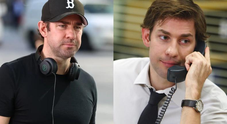 John Krasinski, left, and right, as Jim Halpert in The Office.Jason Howard/Bauer-Griffin/GC Images; NBCUniversal/Getty Images