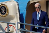 Prezydent USA Joe Biden na pokładzie samolotu Air Force One