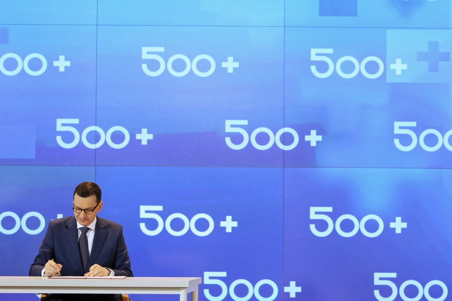 Premier Mateusz Morawiecki na konferencji dot. 500 plus