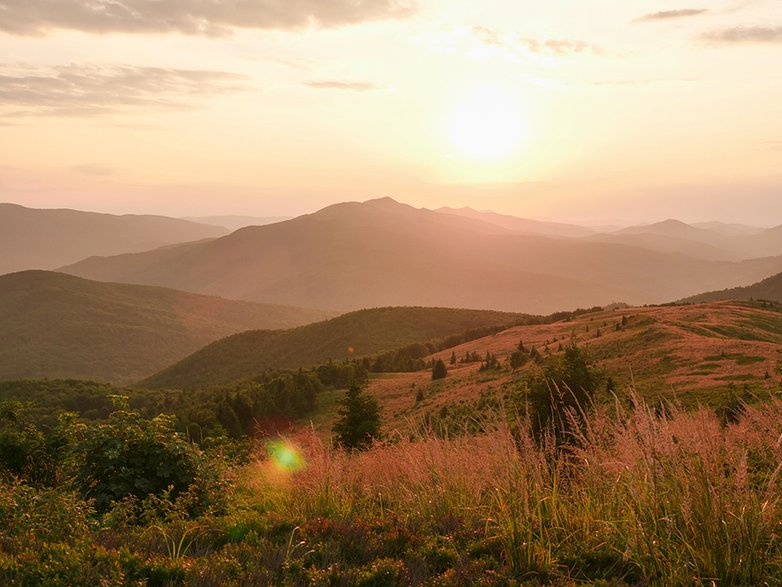 Bieszczady o zachodzie słońca