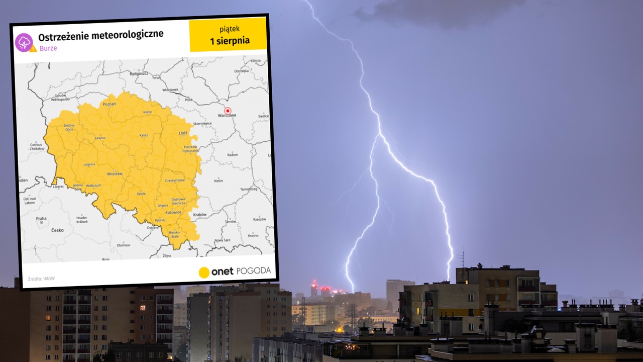 Siedem województw z alertami IMGW. Dziś nadciągną nowe burze z ulewami [MAPA]