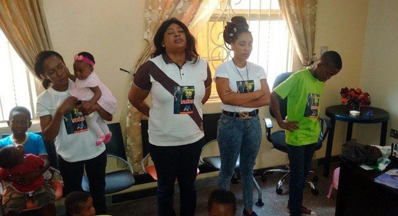 Ayo Adesanya with Olaitan Ogungbile and her son at the orphanage