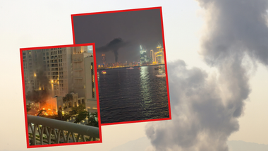 pożar w luksusowej części dubaju. huki w palm jumeirah [wideo]