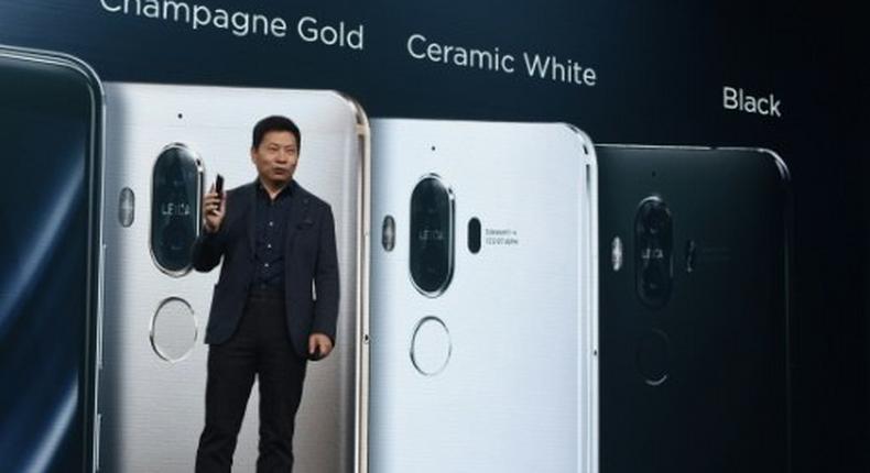 Richard Yu, CEO of Huawei Consumer Business Group, presents the new Huawei Mate 9 in Munich, southern Germany, on November 3, 2016