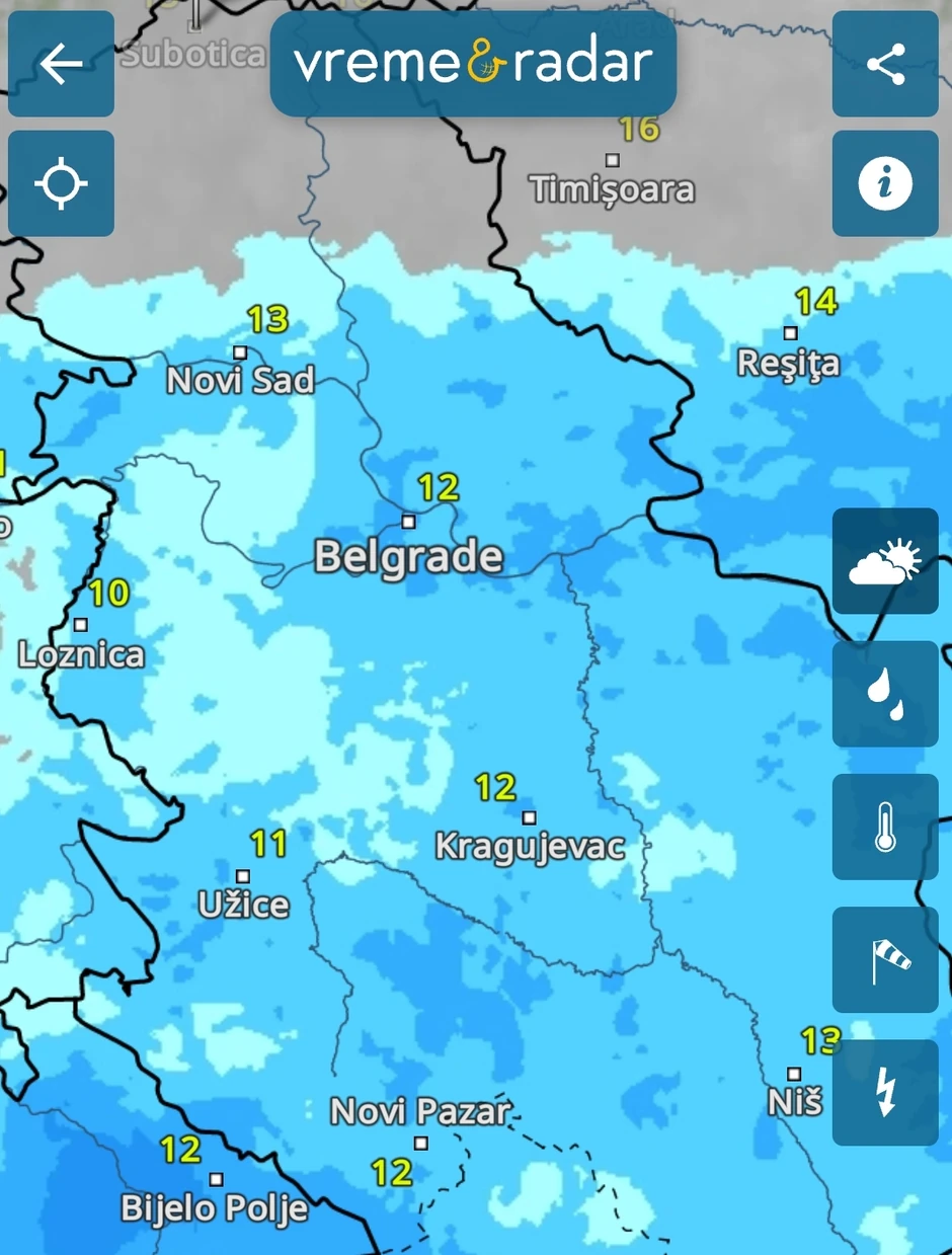 Radar za petak u 15 časova