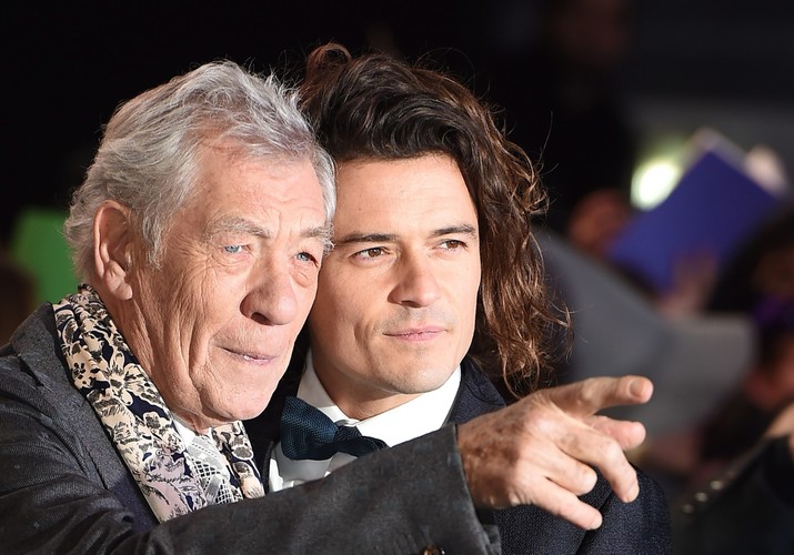 Ian McKellen i Orlando Bloom na premierze w Londynie