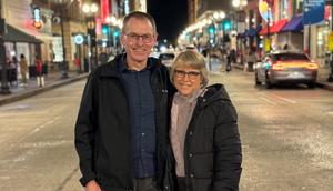 Jim Ward and his wife in Gay Street in Downtown Knoxville.Courtesy of Jim Ward