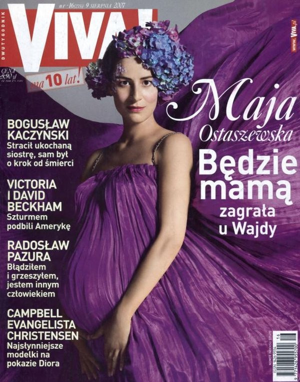 Ciążowe sesje gwiazd: Maja Ostaszewska dla magazynu "Viva!" w 2007 r.