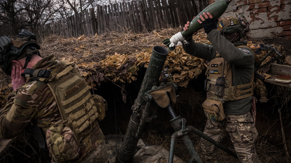 Ukraińscy żołnierze w obwodzie donieckim, marzec 2024 r.