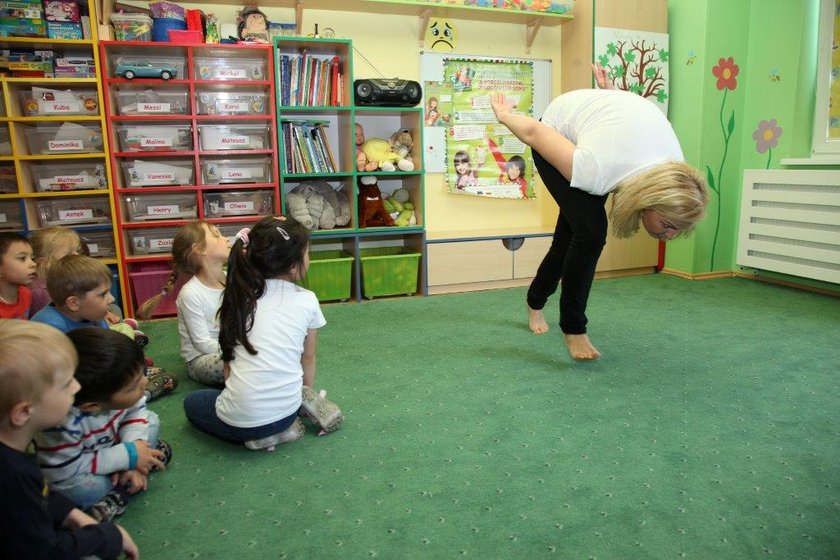 Otylia Jędrzejczak podczas spotkania z przedszkolakami