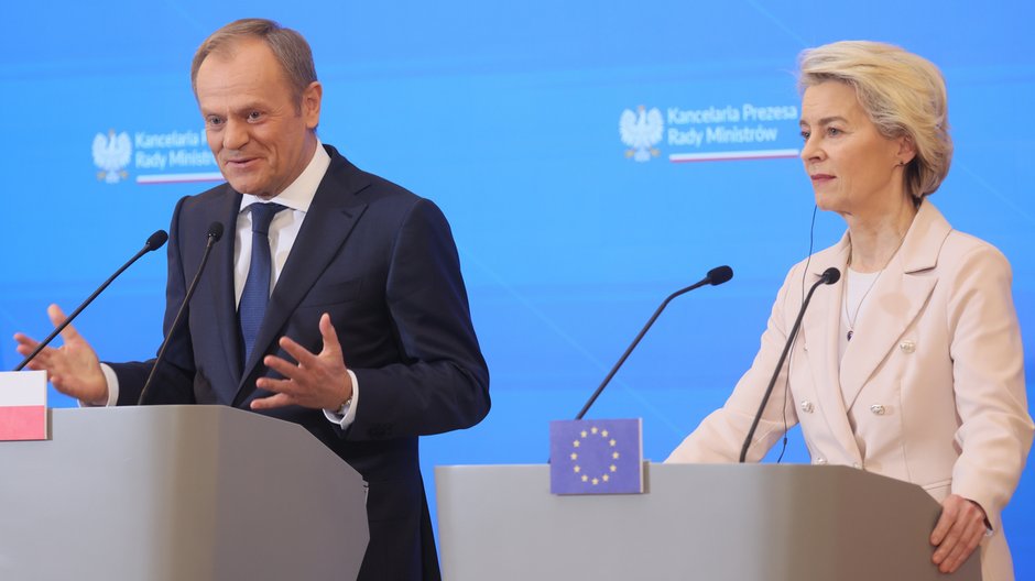 Donald Tusk oraz Ursula von der Leyen