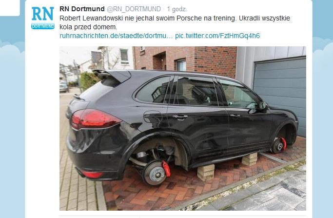 Porsche cayenne GTS Lewandowskiego okradzione