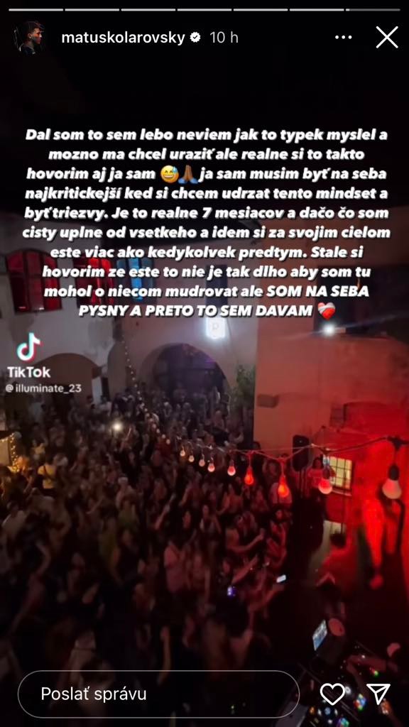Matúš Kolárovský je čistý už vyše 7 mesiacov.