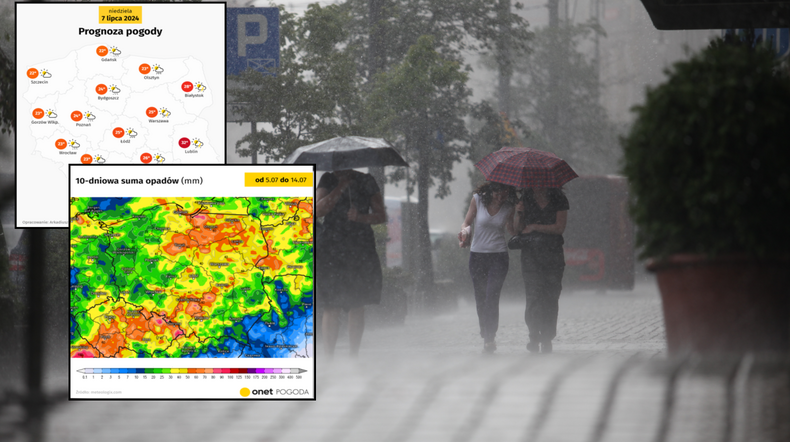 Upały i burze szybko nie odpuszczą. Przed nami szereg ciężkich dni (mapy: meteologix.com, Onet Pogoda/Arkadiusz Płachta)