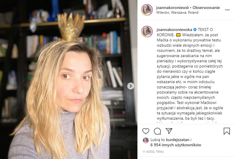 Joanna Koroniewska na Instagramie