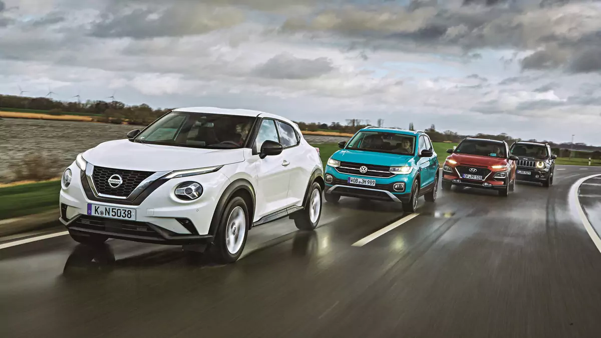 Nissan Juke, VW T-Cross, Hyundai Kona i Jeep Renegade