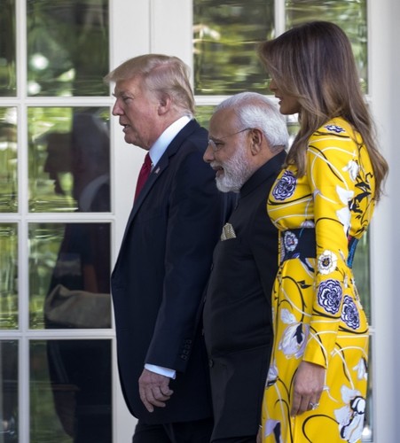 Donald Trump, Narendra Modi i Melania Trump