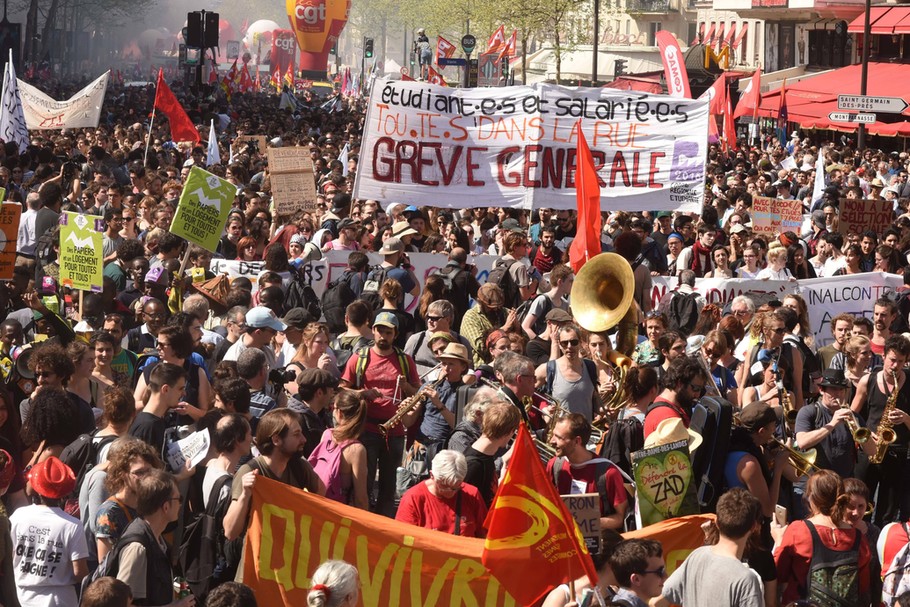 Protesty we Francji przeciwko reformom Macrona. 