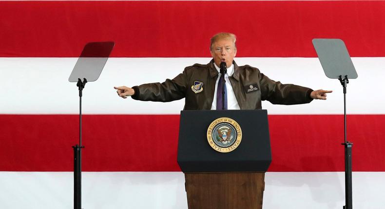 trump military bomber japan