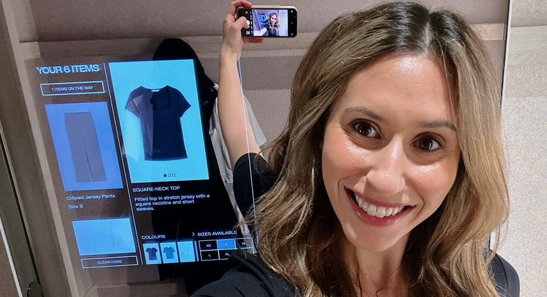 H&M's new smart mirrors show a virtual display of items you bring into the dressing room.Ana Altchek