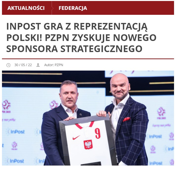 InPost sponsorem PZPN został w maju 2022 r. 