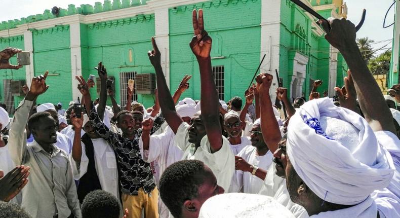 Sudanese protesters gather at a previous rally in the capital Khartoum's twin city of Omdurman on January 25, 2019