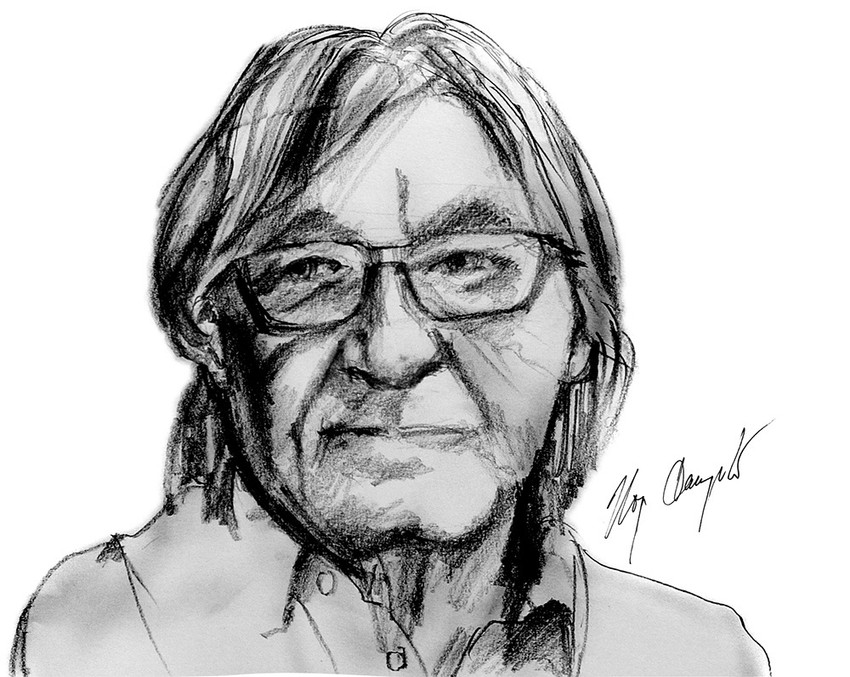 Velja Pavlović na crtežu Igora Sandića