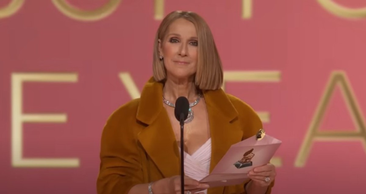 Pojawienie się Céline Dion na scenie wywołało burzę oklasków.