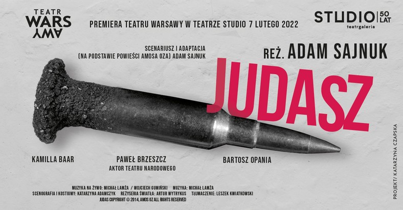 Judasz, reż. Adam Sajnuk Premiera Teatru WARSawy 7 lutego w Teatrze Studio