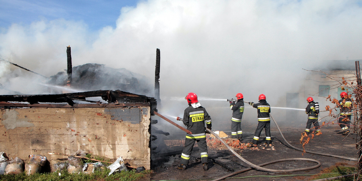 Pożar stodoły.