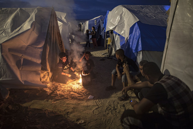Jeden z obozów dla uchodźców ze Strefy Gazy