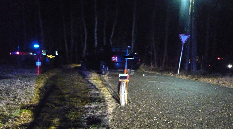 A nő nem tudta elkerülni a balesetet /Fotó: police.hu