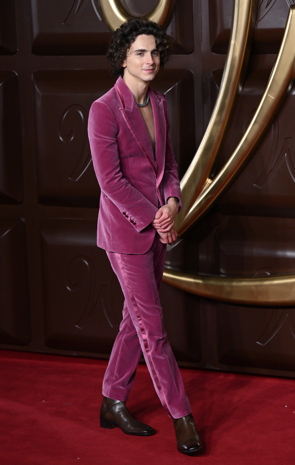 Timothée Chalamet na premierze filmu "Wonka"