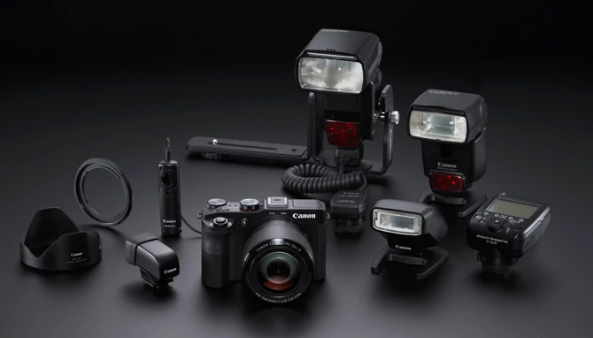 Canon PowerShot G3 X z kompatybilnymi akcesoriami