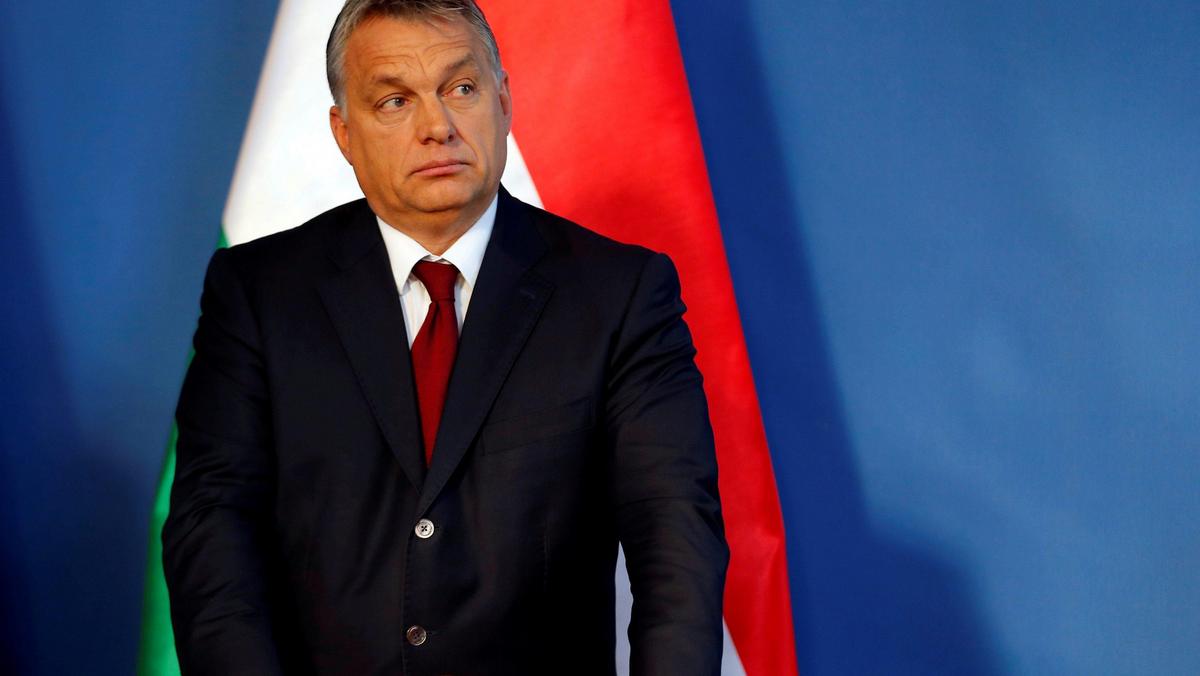 FILE PHOTO: Hungarian Prime Minister Orban attends a news conference after his meeting with Prime Mi