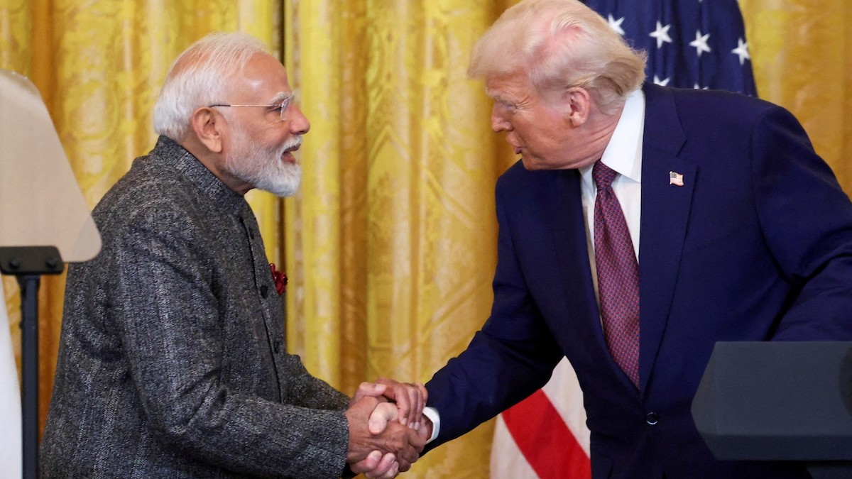Americký prezident Donald Trump a indický premiér Narendra Modi v Bielom dome vo Washingtone, D.C., USA, 13. februára 2025. 