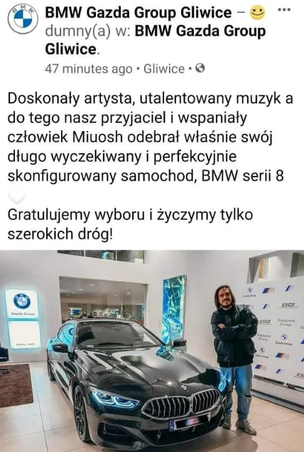 Post na Twitterze na profilu BMW Gazda Group Gliwice