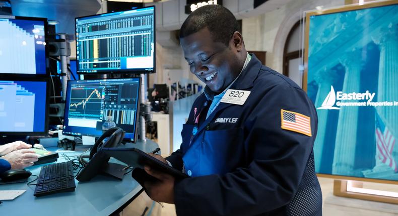Traders work on the floor of the New York Stock Exchange (NYSE) on October 27, 2022 in New York City.Spencer Platt/Getty Images