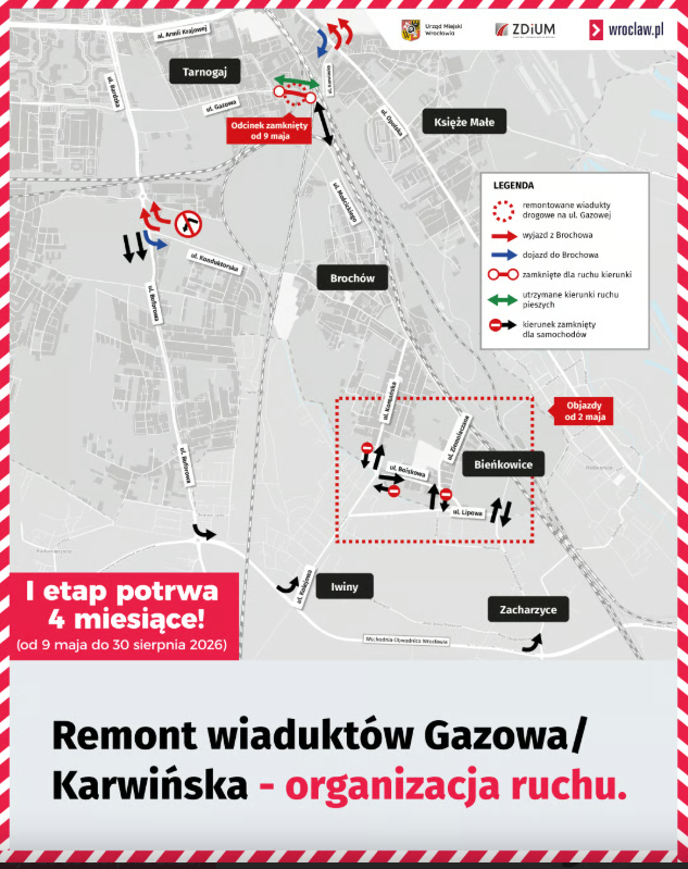 Tak poprowadzone będą objazdy