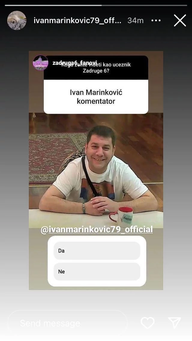 Ivan Marinković objava Instagram/ivanmarinkovic79_official