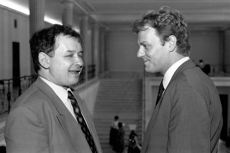 Donald Tusk i Jarosław Kaczyński - rok 1992
