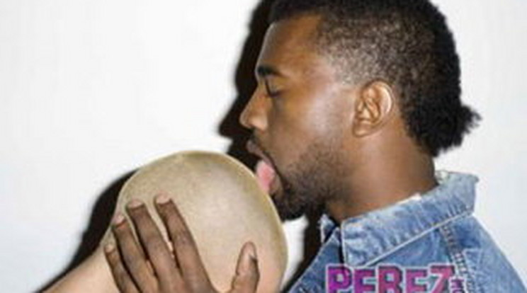Kopasz barátnője fejét nyalogatta Kanye West