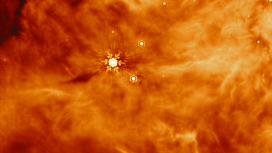 ProtogwiazdyOrganikaNASAESACSAW RochaLeidenUniversity,  fot. NASA, ESA, CSA, W. Rocha (Leiden University)