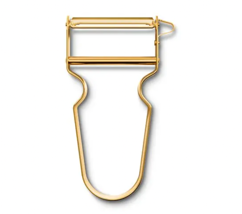 Économe «Rex» doré à l’or 24 carats de Victorinox, 69 francs. 