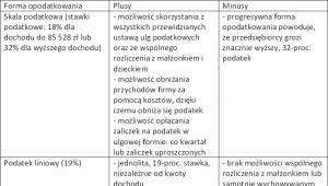 Forma opodatkowania - plusy i minusy