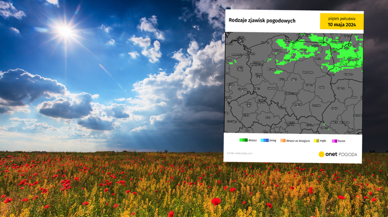 Dziś szykują się zmiany w pogodzie. To koniec słonecznej wiosny (screen: meteologix.com)