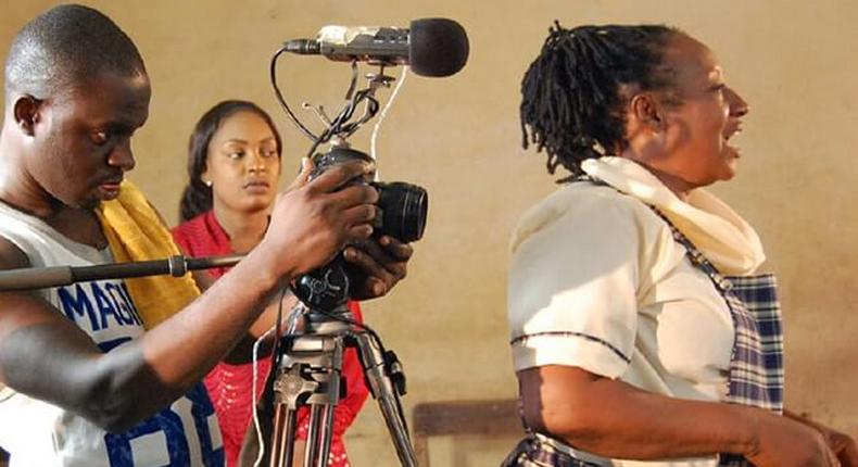 Patience Ozokwor , Nuella Chikere on set of 'School Age.'