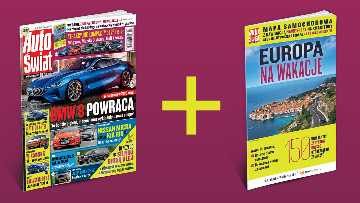 Nowy numer "Auto Świat" z super dodatkiem! Drogowa mapa Europy z najważniejszymi zabytkami UNESCO na starym kontynencie.